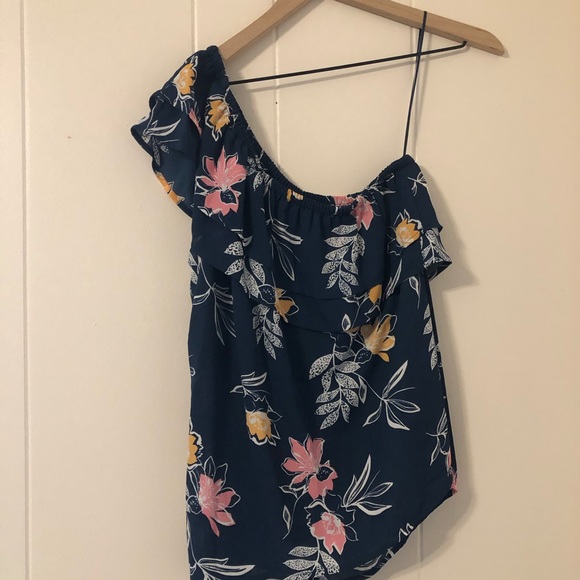 One Shoulder Ruffle Tops Sweater - Picture 3 of 5